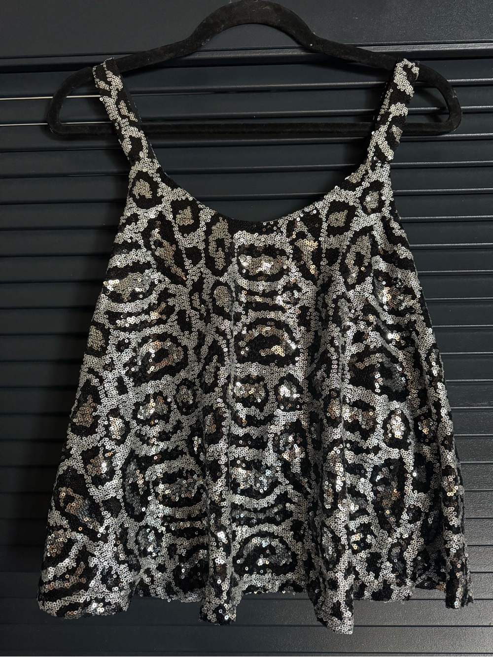 Saints & Hearts Sequin Lace Babydoll Top L
